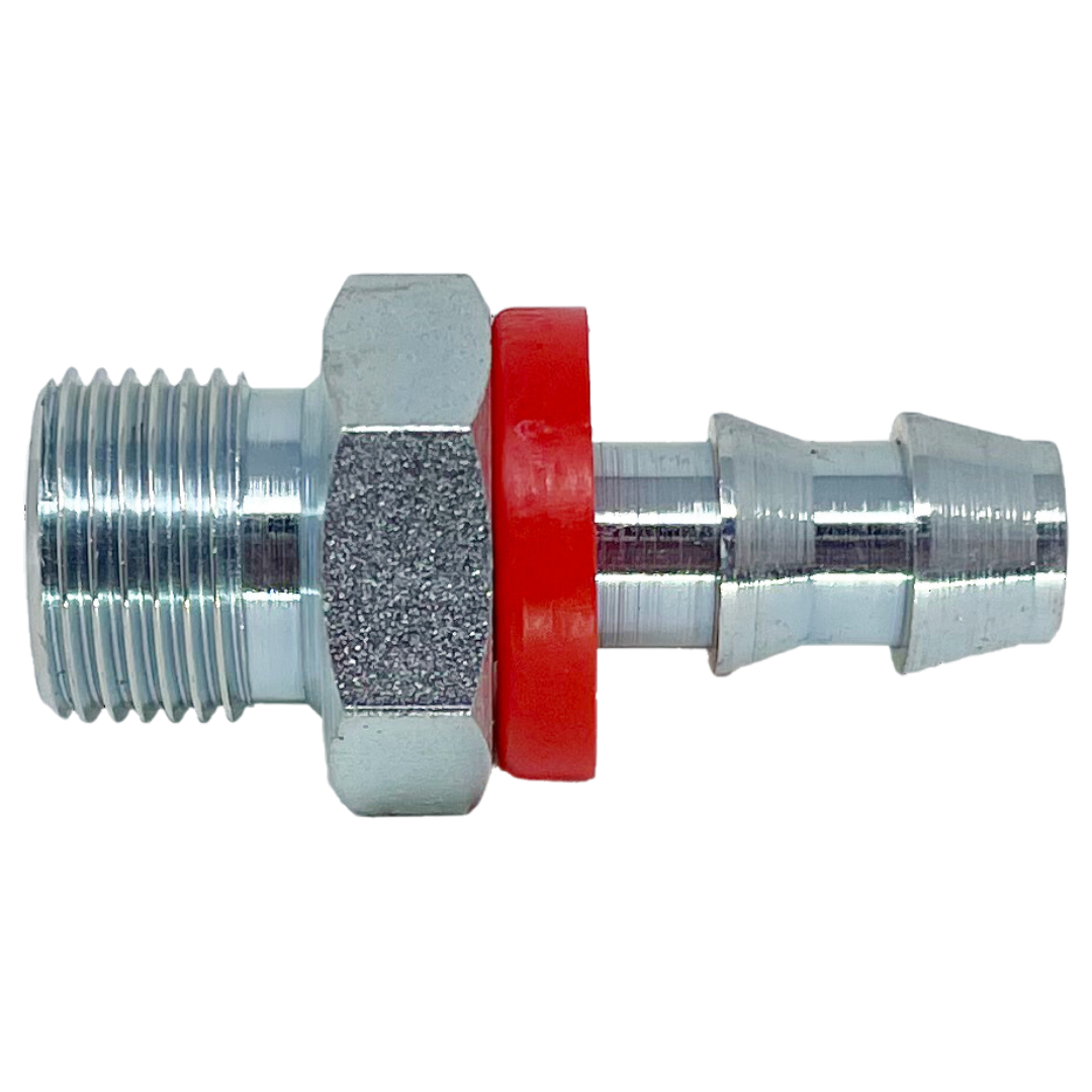 9920-04-04 : Adaptall Straight Steel Adapter, G 1/4-19 (-04) Male BSPP x 1/4" (-04) Hose Barb