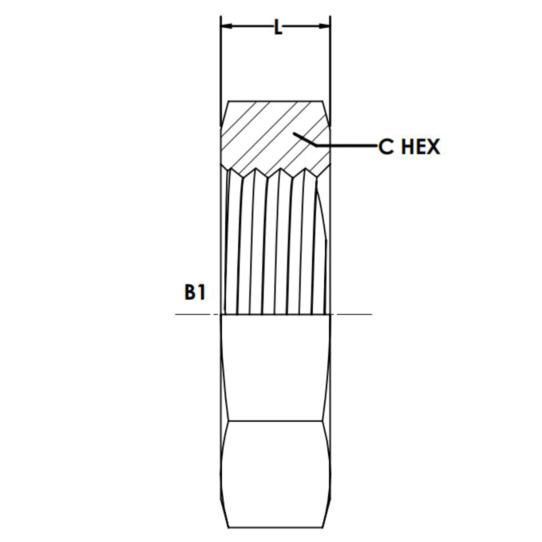 9925-12 : OneHydraulics Steel Lock Nut, 3/4-14 (-12) Female BSPP