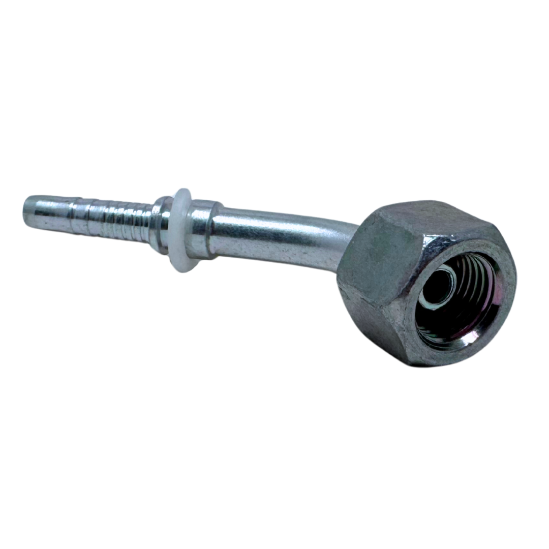 A-0404-FBO4 : Alfagomma 45-Degree Steel Fitting Insert, 1/4 (-04) Hose x 1/4-19 (-04) Female BSP Swivel