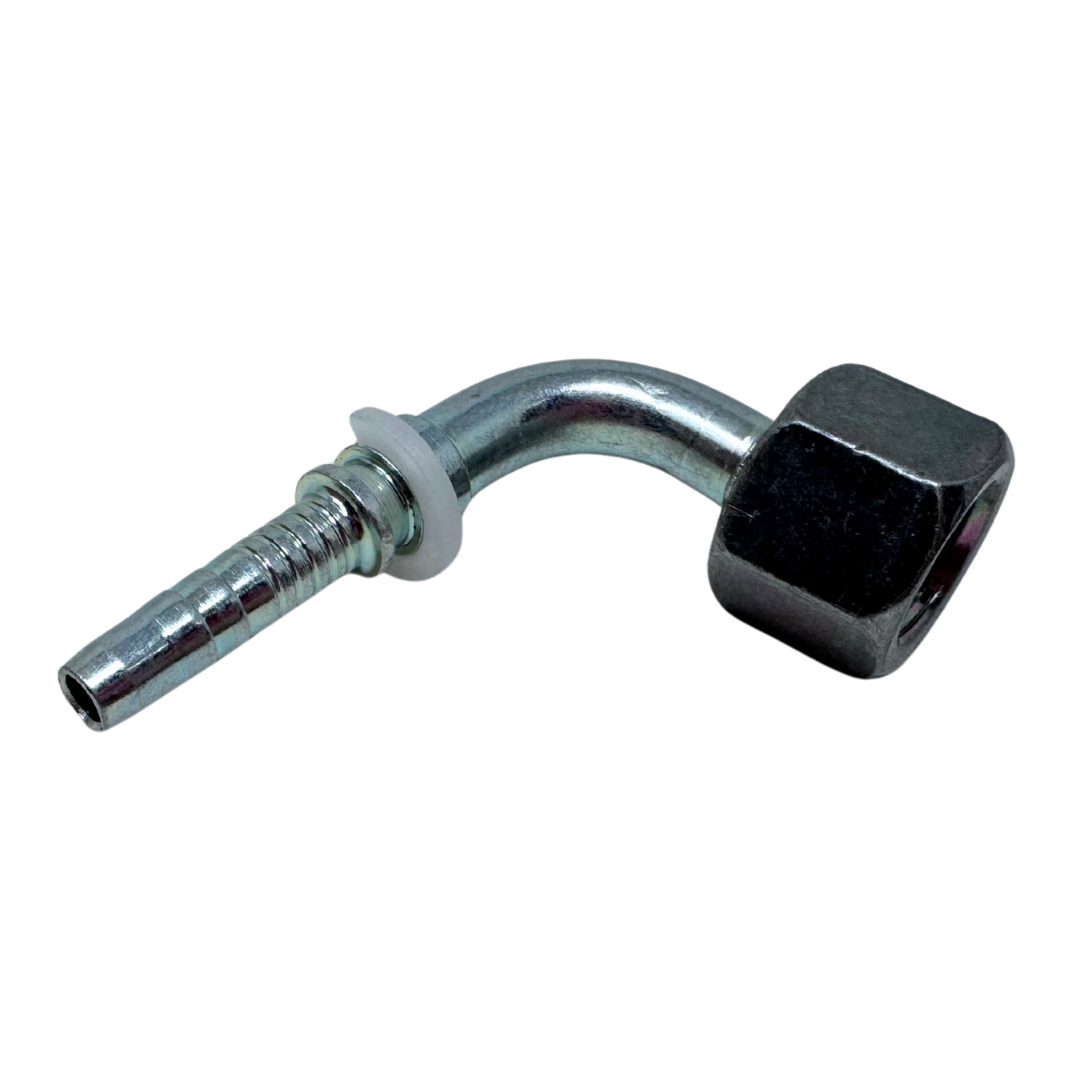 A-0404-FBO9 : Alfagomma 90-Degree Steel Fitting Insert, 1/4 (-04) Hose x 1/4-19 (-04) Female BSP Swivel