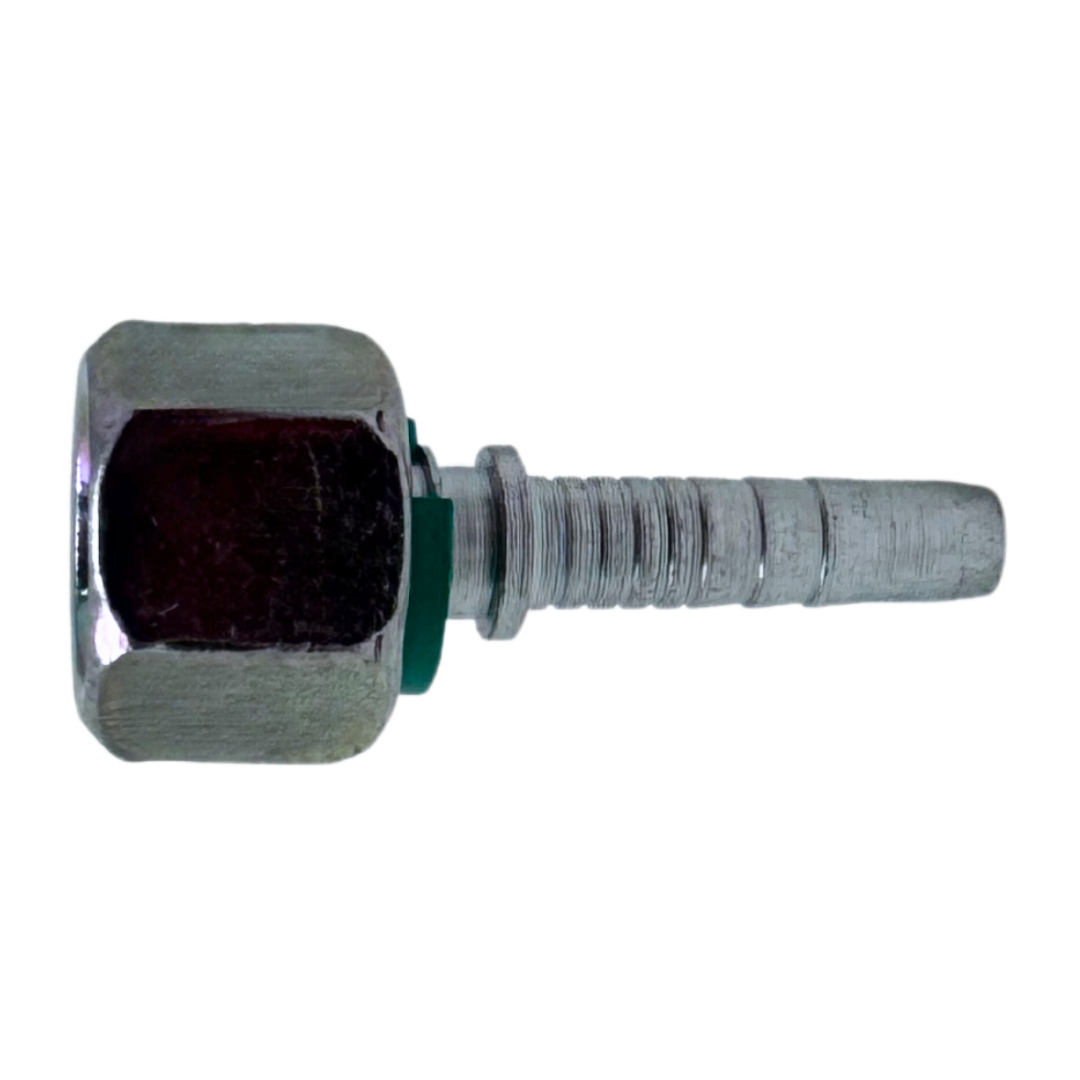 A-0404-FBPO : Alfagomma Straight Steel Fitting Insert, 1/4 (-04) Hose x 1/4-19 (-04) Female BSP Swivel