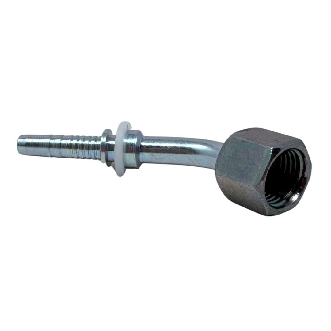 A-0404-FO45 : Alfagomma 45-Degree Steel Fitting Insert, 1/4 (-04) Hose x 9/16-18 (-04) Female ORFS Swivel