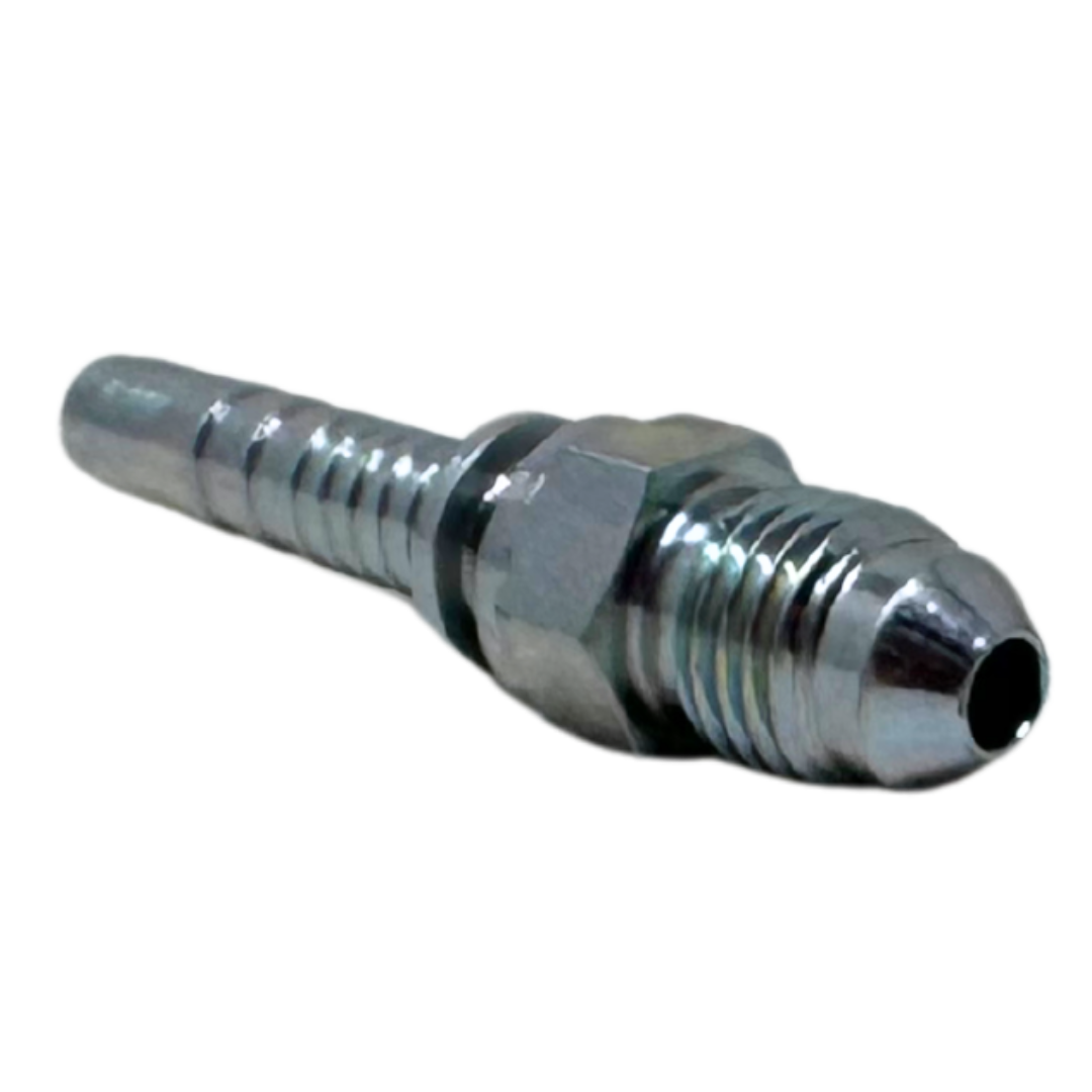 A-0404-MJIC : Alfagomma Straight Steel Fitting Insert, 1/4 (-04) Hose x 7/16-20 (-04) Male JIC