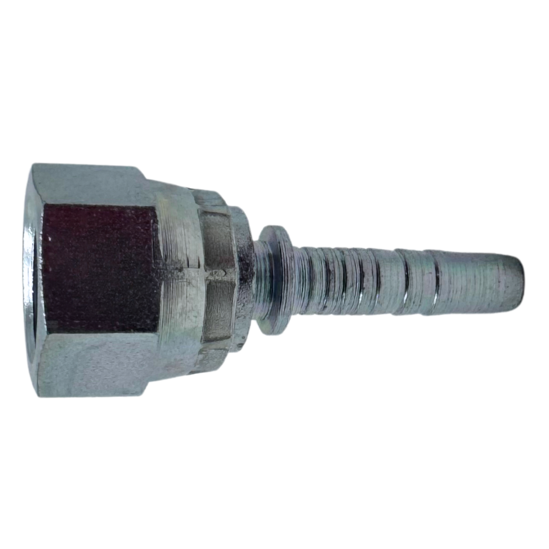 A-0406-FJSH : Alfagomma Straight Steel Fitting Insert, 1/4 (-04) Hose x 9/16-18 (-06) Female JIC