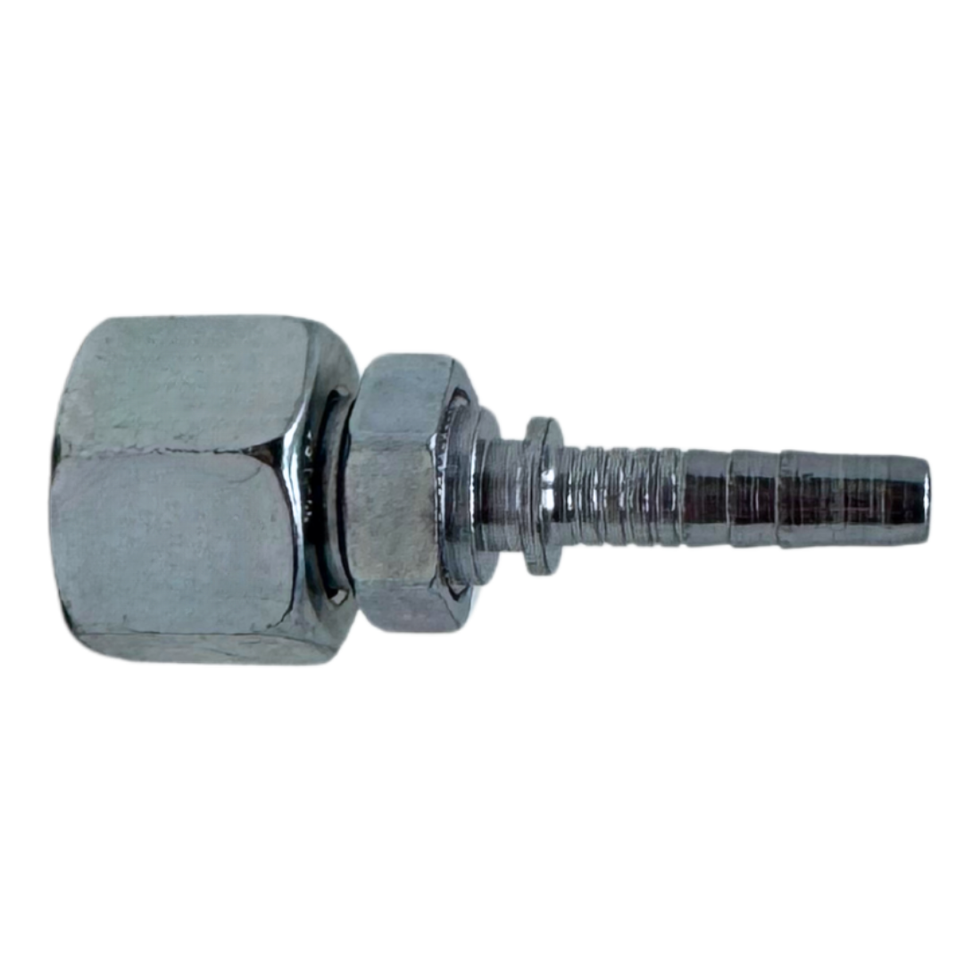 A-0406-FOFS : Alfagomma Straight Steel Fitting Insert, 1/4 (-04) Hose x 11/16-16 (-06) Female ORFS Double Hex