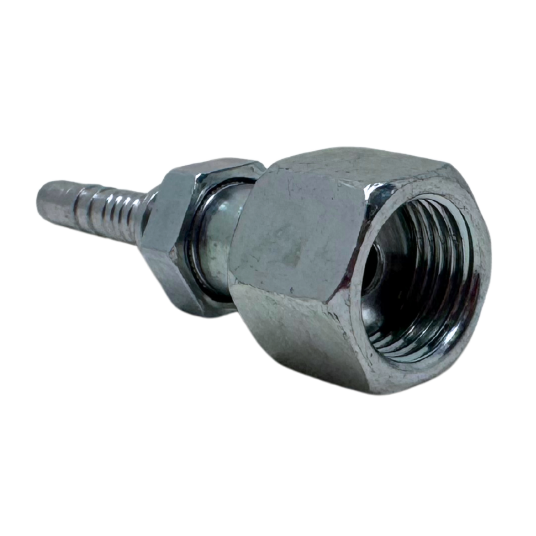 A-0406-FOFS : Alfagomma Straight Steel Fitting Insert, 1/4 (-04) Hose x 11/16-16 (-06) Female ORFS Double Hex
