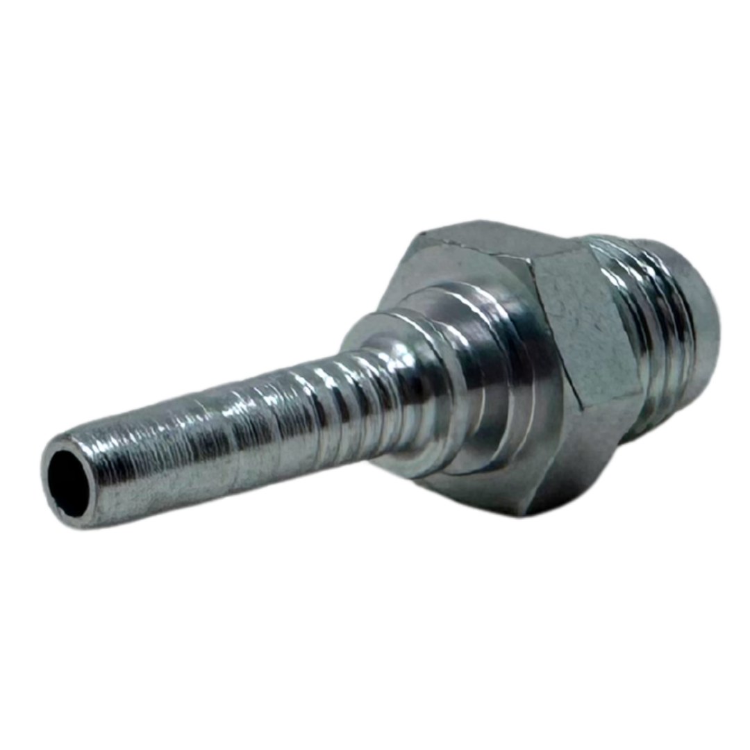 A-0406-MJIC : Alfagomma Straight Steel Fitting Insert, 1/4 (-04) Hose x 9/16-18 (-06) Male JIC