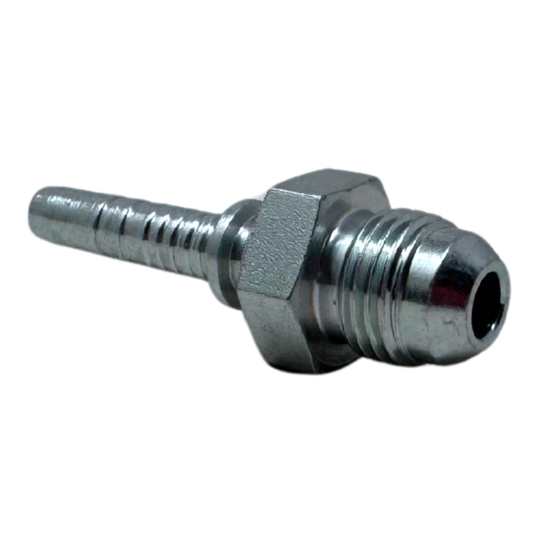 A-0406-MJIC : Alfagomma Straight Steel Fitting Insert, 1/4 (-04) Hose x 9/16-18 (-06) Male JIC