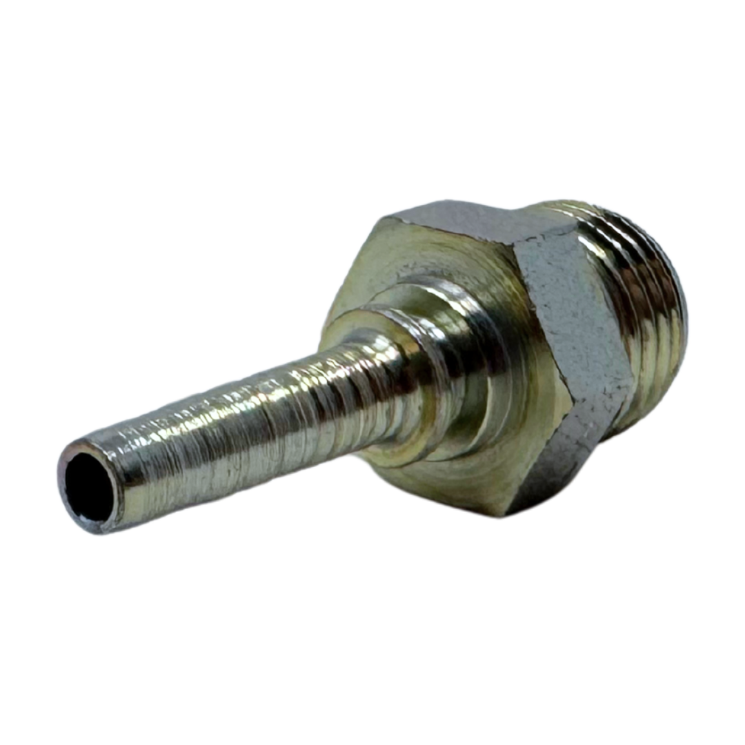 A-0406-MOFS : Alfagomma Straight Steel Fitting Insert, 1/4 (-04) Hose x 11/16-16 (-06) Male ORFS