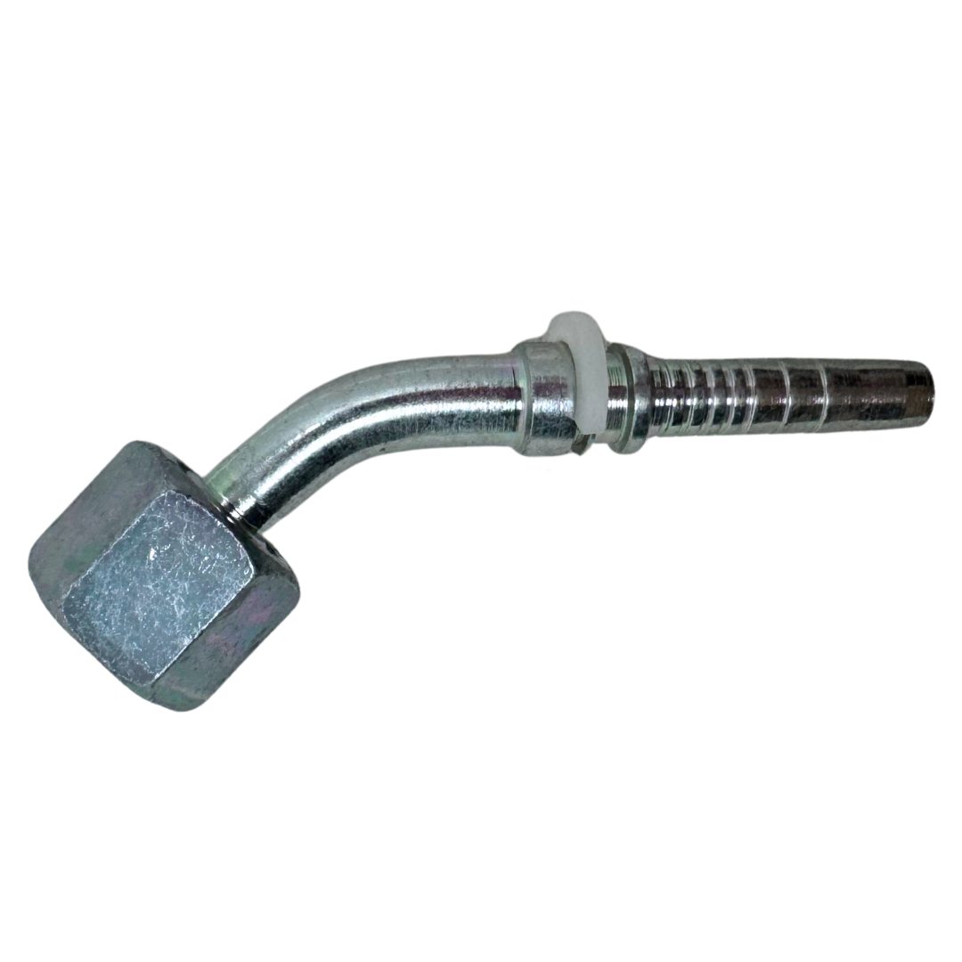 A-0414-FM4L : Alfagomma 45-Degree Steel Fitting Insert, 1/4 (-04) Hose x M14x1.5 (-L08) Female Light Duty DIN Tube Swivel