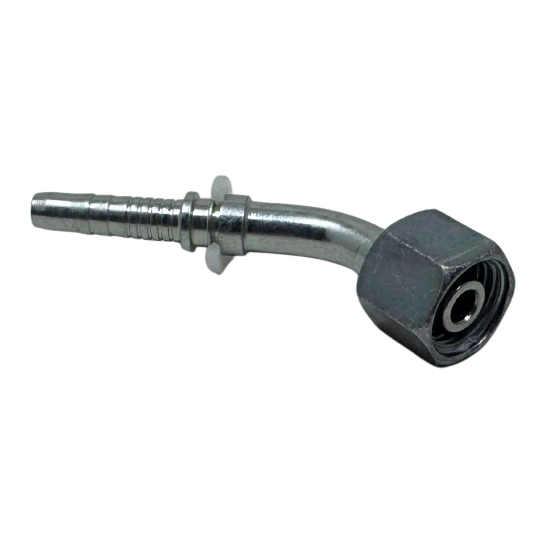 A-0414-FM4L : Alfagomma 45-Degree Steel Fitting Insert, 1/4 (-04) Hose x M14x1.5 (-L08) Female Light Duty DIN Tube Swivel