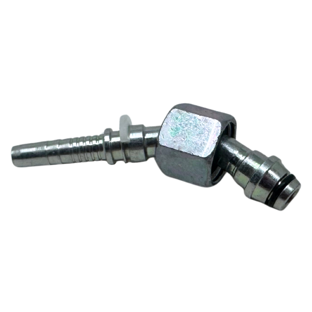 A-0414-FM4L : Alfagomma 45-Degree Steel Fitting Insert, 1/4 (-04) Hose x M14x1.5 (-L08) Female Light Duty DIN Tube Swivel
