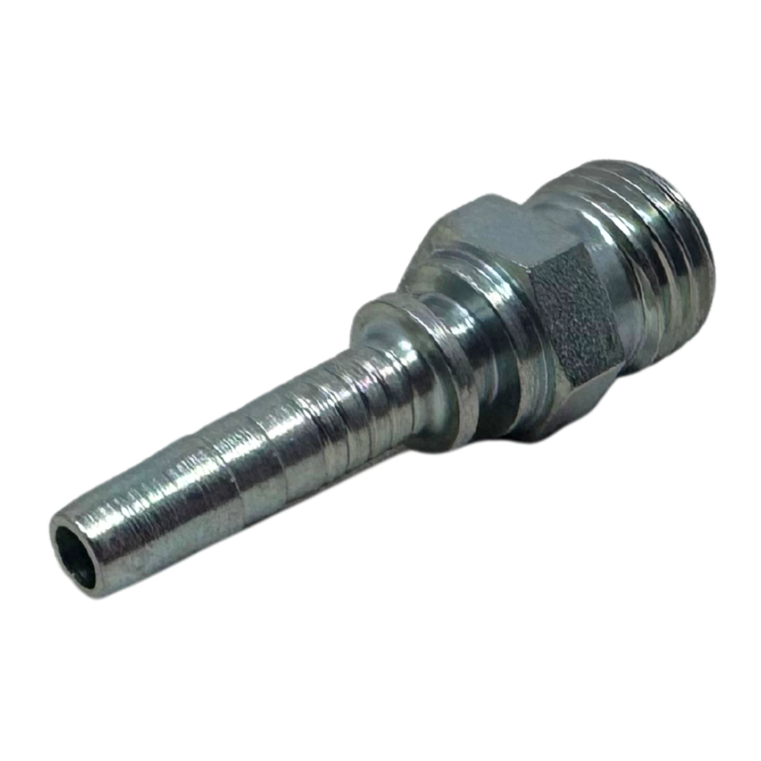 A-0414-MMSL : Alfagomma Straight Steel Fitting Insert, 1/4 (-04) Hose x M14x1.5 (-L08) Male Light Duty DIN Tube