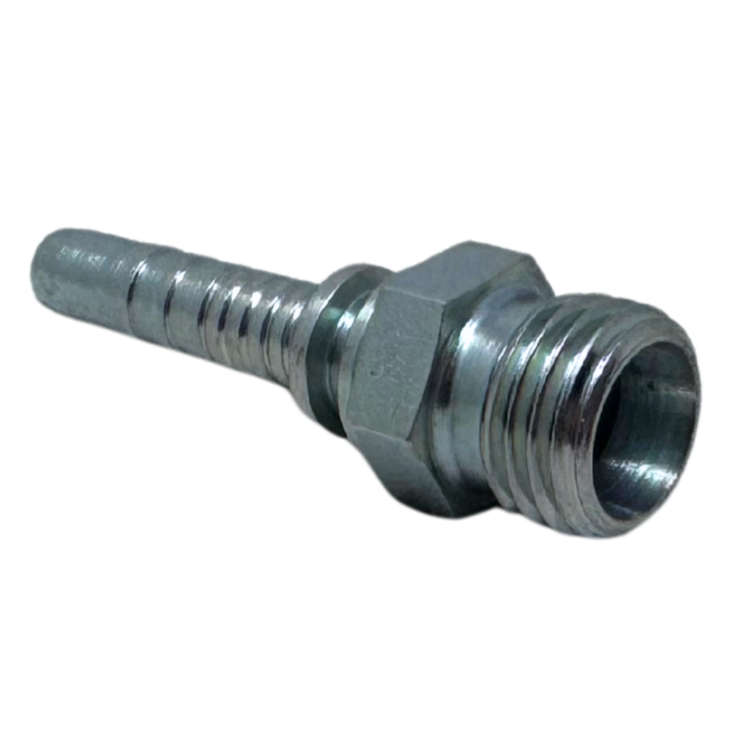 A-0414-MMSL : Alfagomma Straight Steel Fitting Insert, 1/4 (-04) Hose x M14x1.5 (-L08) Male Light Duty DIN Tube