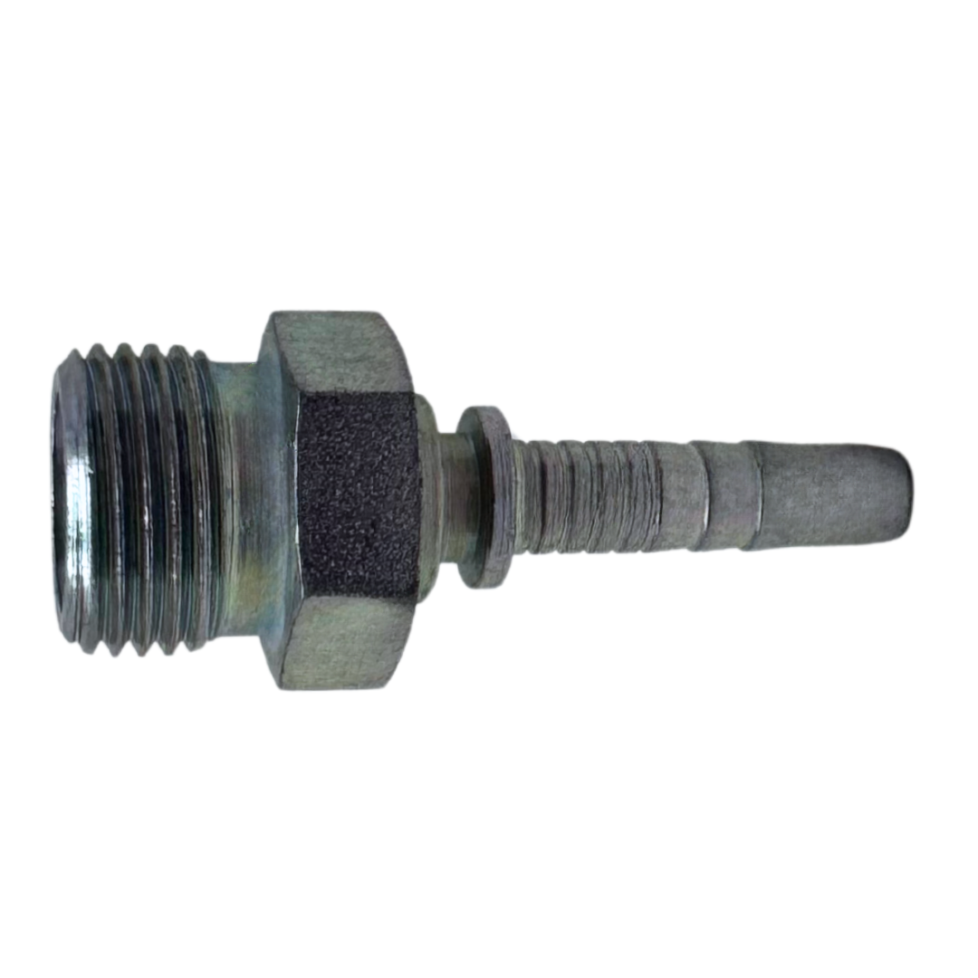 A-0418-MMSH : Alfagomma Straight Steel Fitting Insert, 1/4 (-04) Hose x M18x1.5 (-S10) Male Heavy Duty DIN Tube