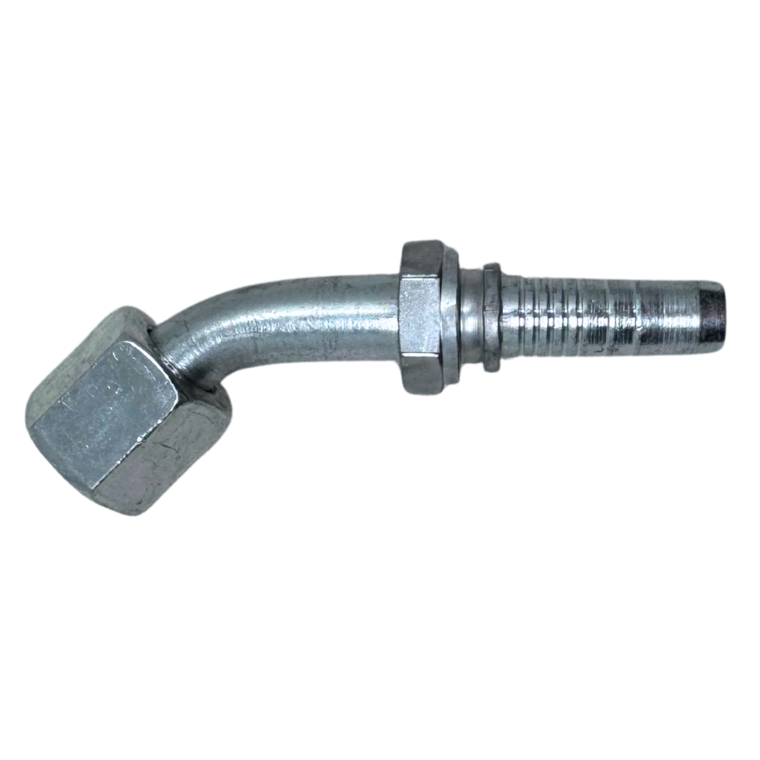 A-0606-FJ45 : Alfagomma 45-Degree Steel Fitting Insert, 3/8 (-06) Hose x 9/16-18 (-06) Female JIC Swivel