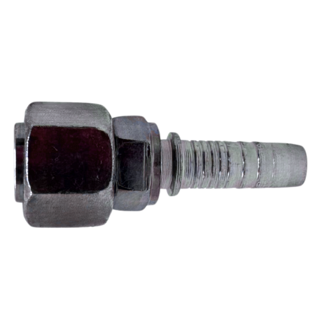 A-0606-FOFS : Alfagomma Straight Steel Fitting Insert, 3/8 (-06) Hose x 11/16-16 (-06) Female ORFS Double Hex