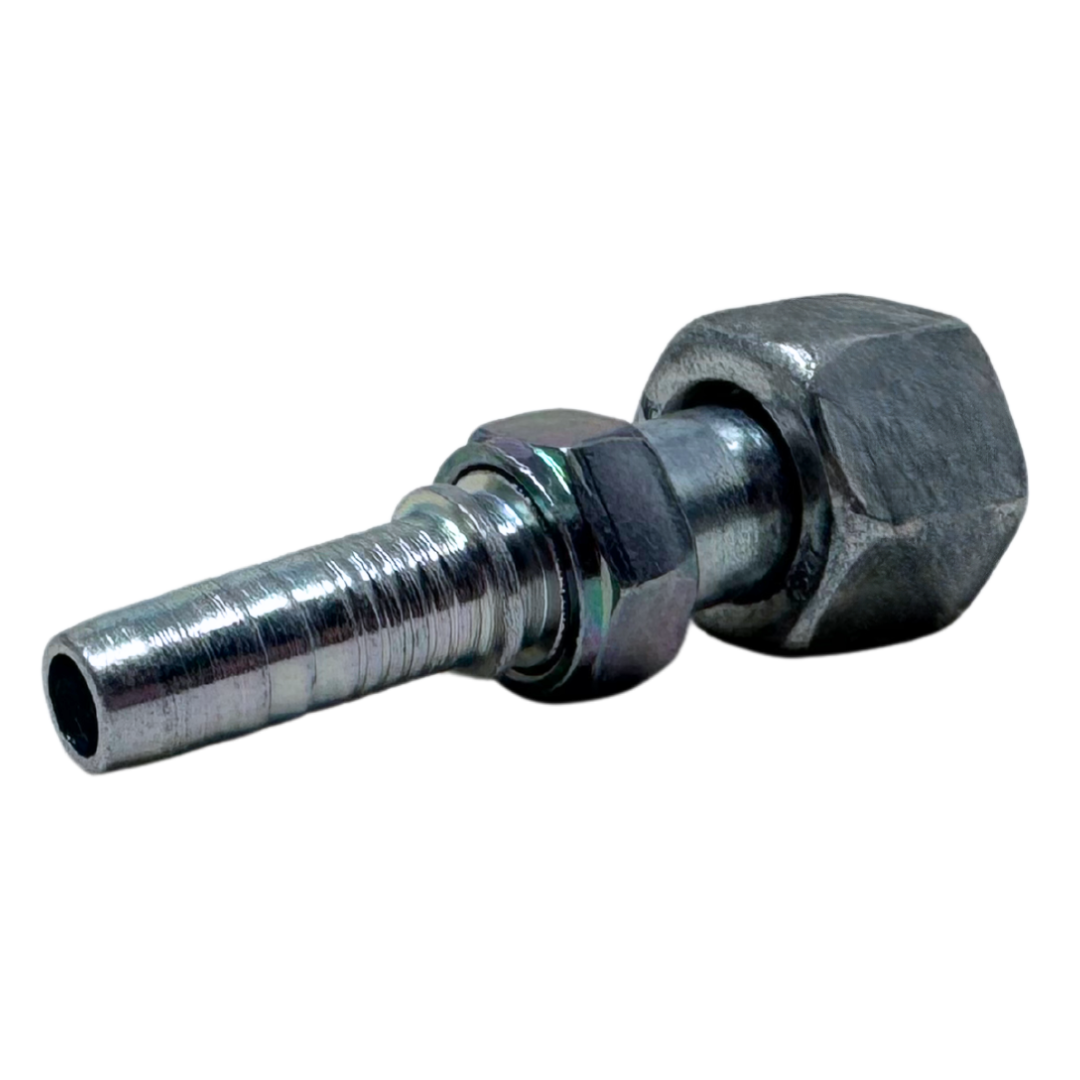 A-0606-FOFS : Alfagomma Straight Steel Fitting Insert, 3/8 (-06) Hose x 11/16-16 (-06) Female ORFS Double Hex