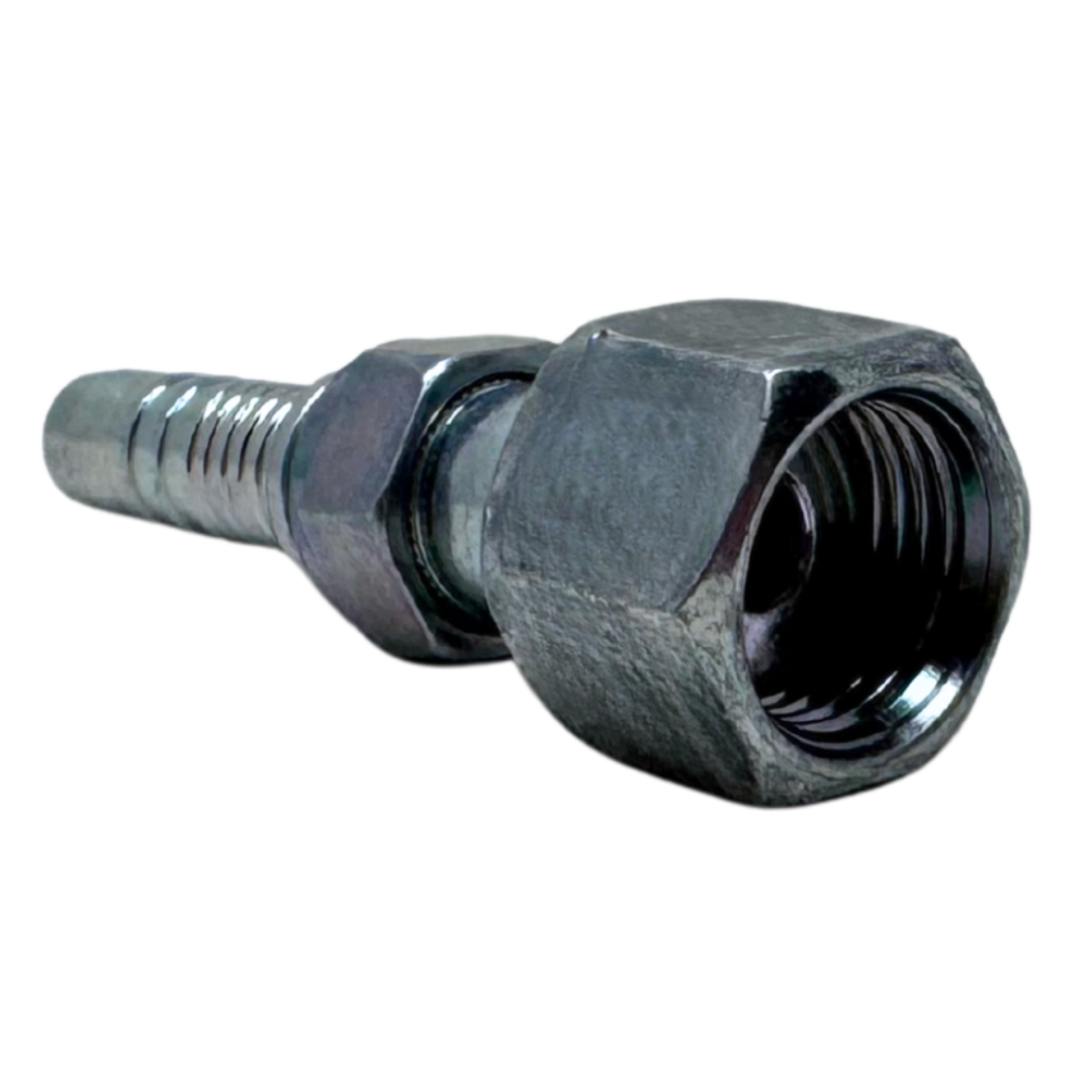 A-0606-FOFS : Alfagomma Straight Steel Fitting Insert, 3/8 (-06) Hose x 11/16-16 (-06) Female ORFS Double Hex