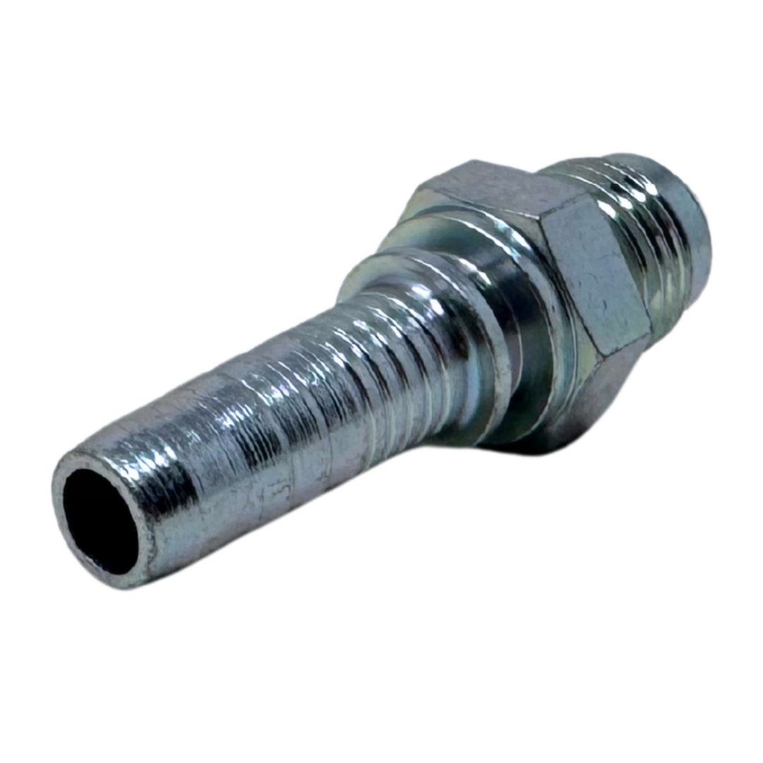 A-0606-MJIC : Alfagomma Straight Steel Fitting Insert, 3/8 (-06) Hose x 9/16-18 (-06) Male JIC