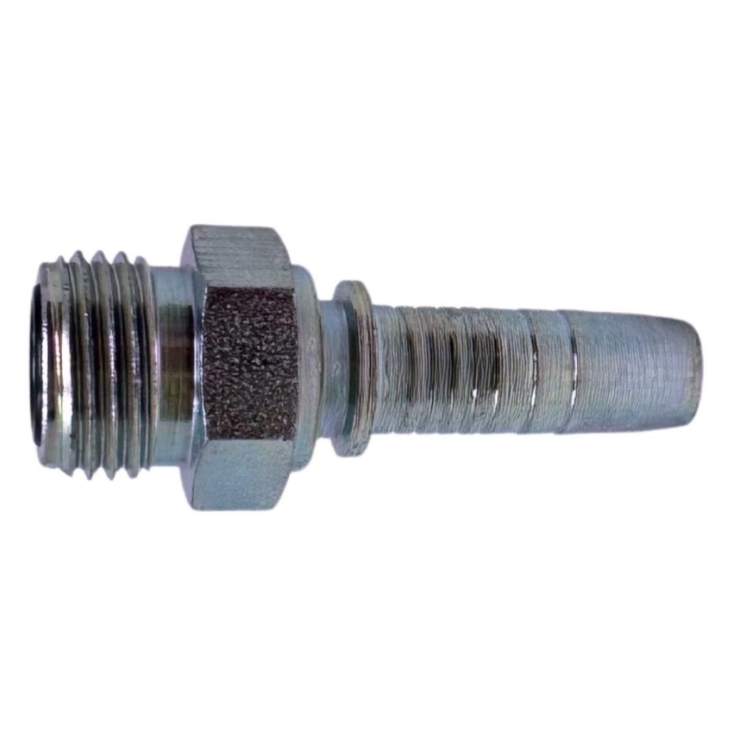 A-0606-MOFS : Alfagomma Straight Steel Fitting Insert, 3/8 (-06) Hose x 11/16-16 (-06) Male ORFS