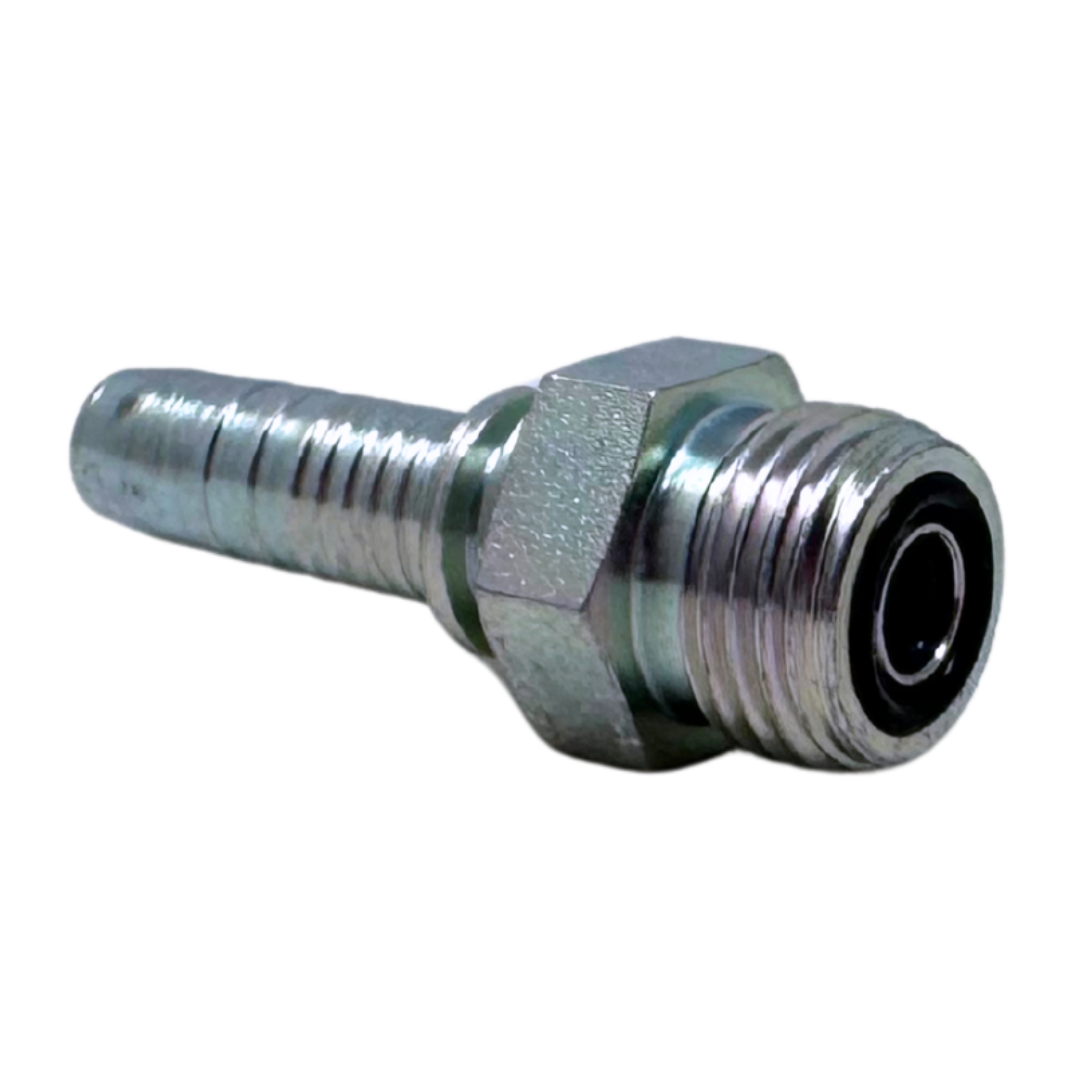 A-0606-MOFS : Alfagomma Straight Steel Fitting Insert, 3/8 (-06) Hose x 11/16-16 (-06) Male ORFS