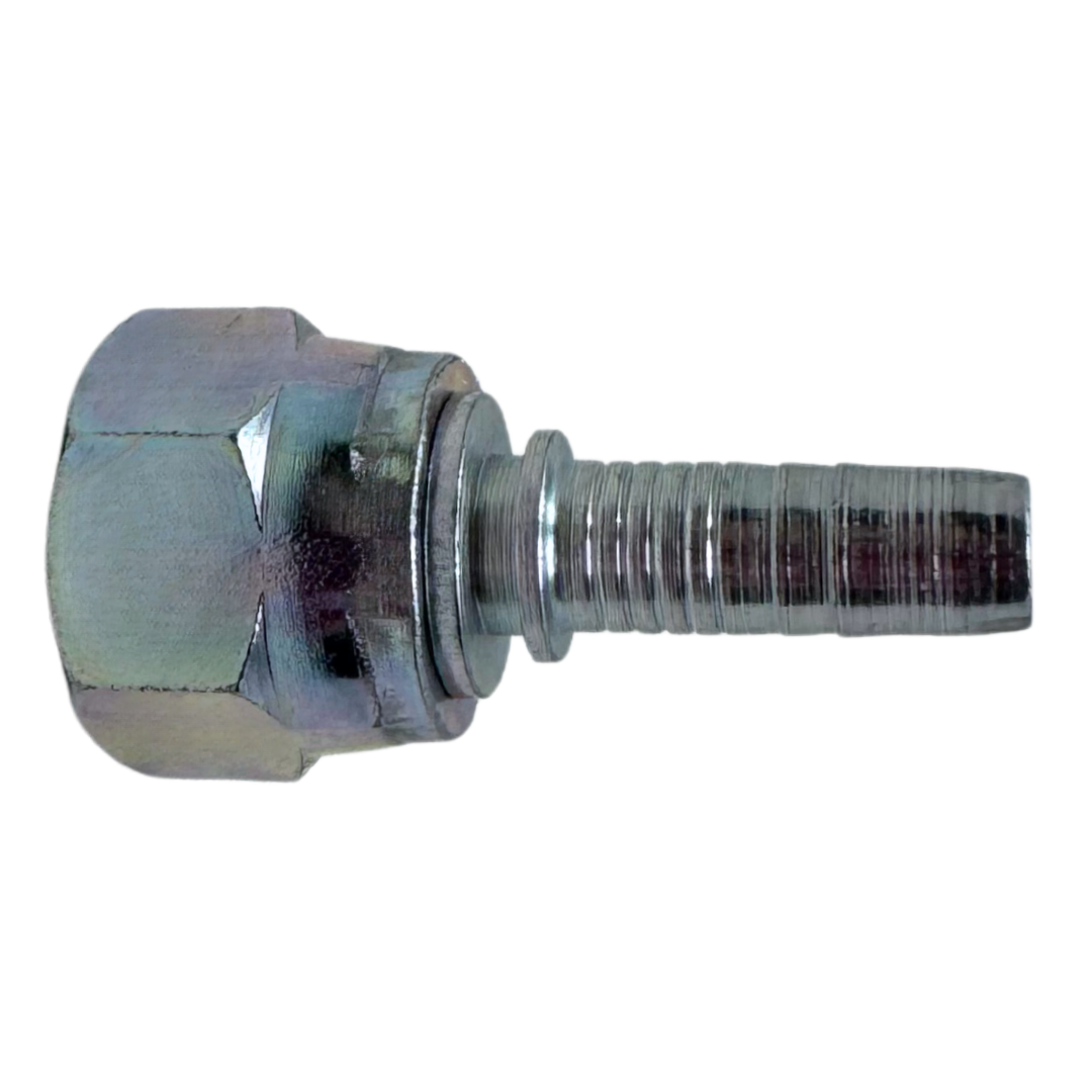 A-0608-FJSH : Alfagomma Straight Steel Fitting Insert, 3/8 (-06) Hose x 3/4-16 (-08) Female JIC