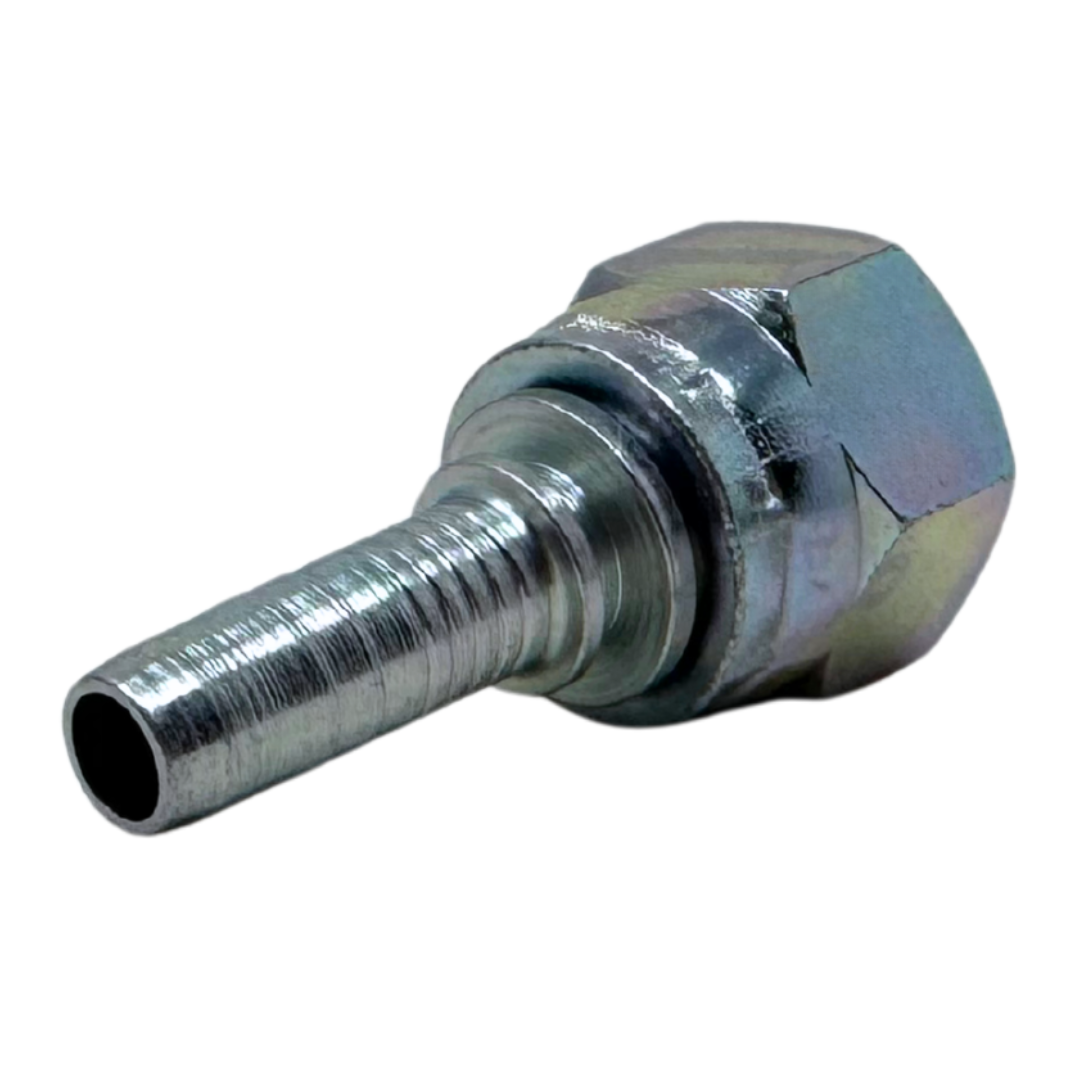 A-0608-FJSH : Alfagomma Straight Steel Fitting Insert, 3/8 (-06) Hose x 3/4-16 (-08) Female JIC