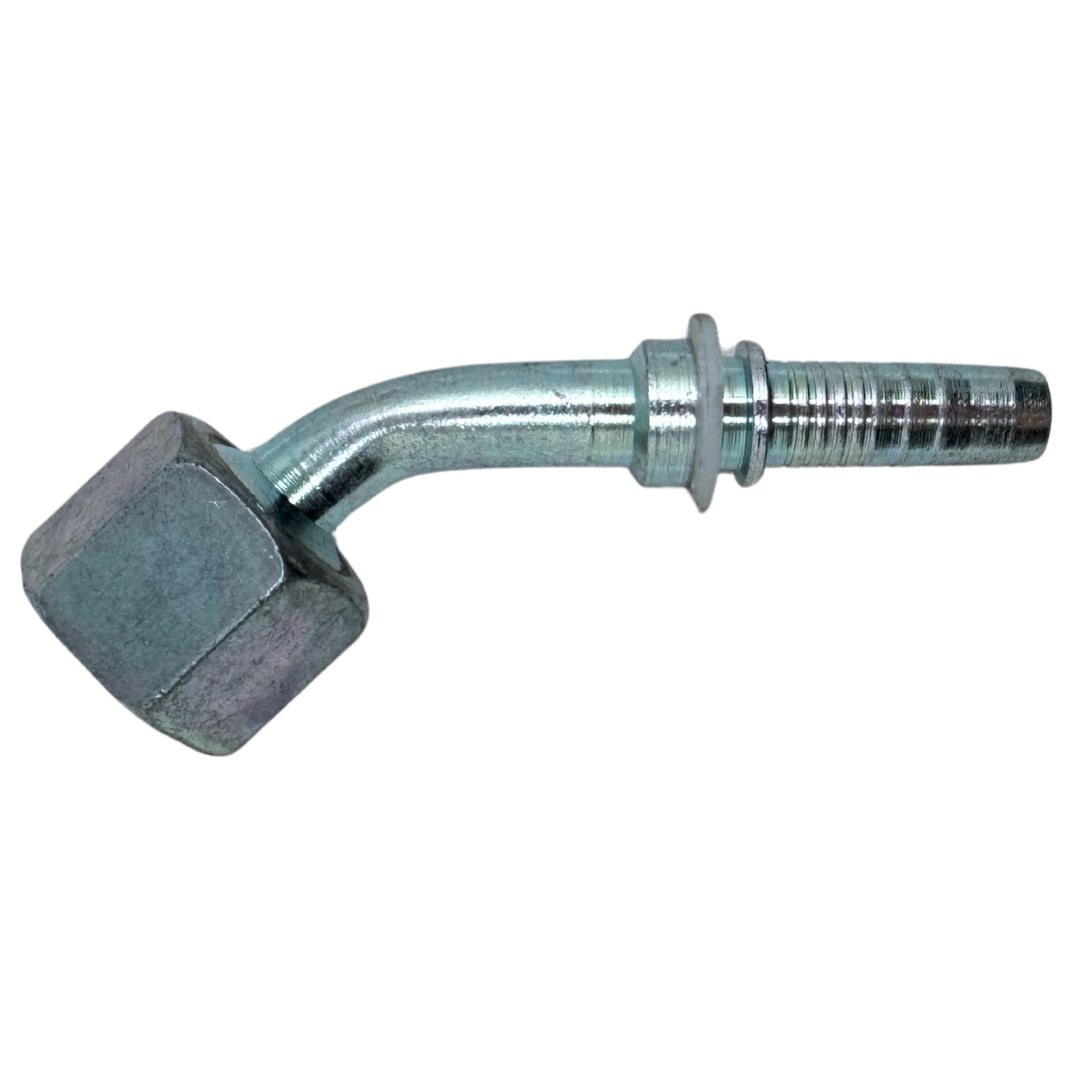 A-0608-FO45 : Alfagomma 45-Degree Steel Fitting Insert, 3/8 (-06) Hose x 13/16-16 (-08) Female ORFS Swivel