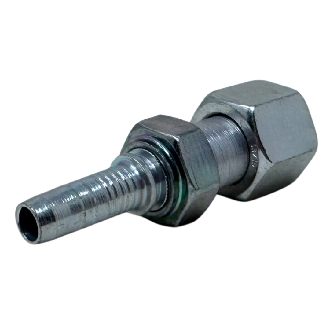 A-0608-FOFS : Alfagomma Straight Steel Fitting Insert, 3/8 (-06) Hose x 13/16-16 (-08) Female ORFS Double Hex