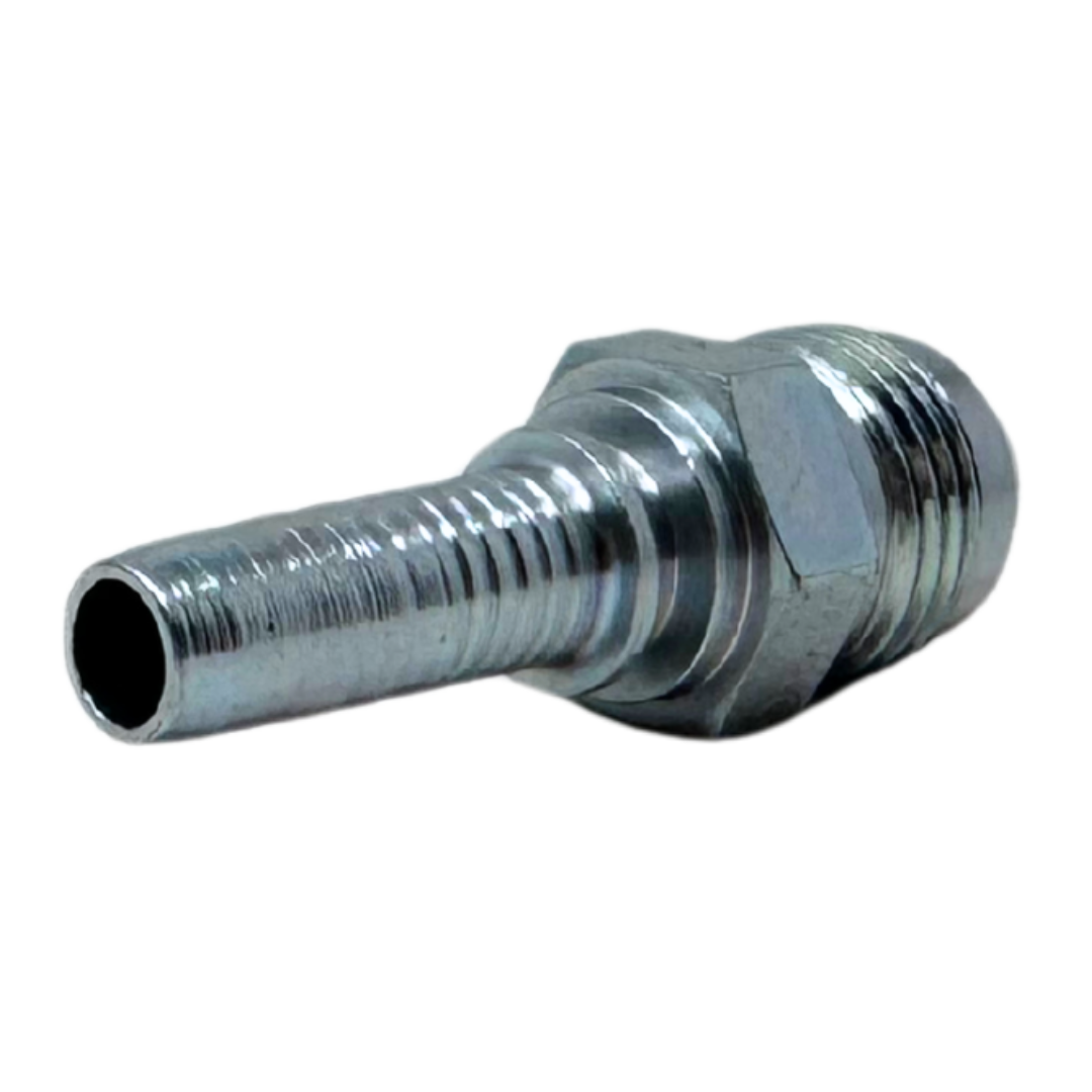 A-0608-MJIC : Alfagomma Straight Steel Fitting Insert, 3/8 (-06) Hose x 3/4-16 (-08) Male JIC