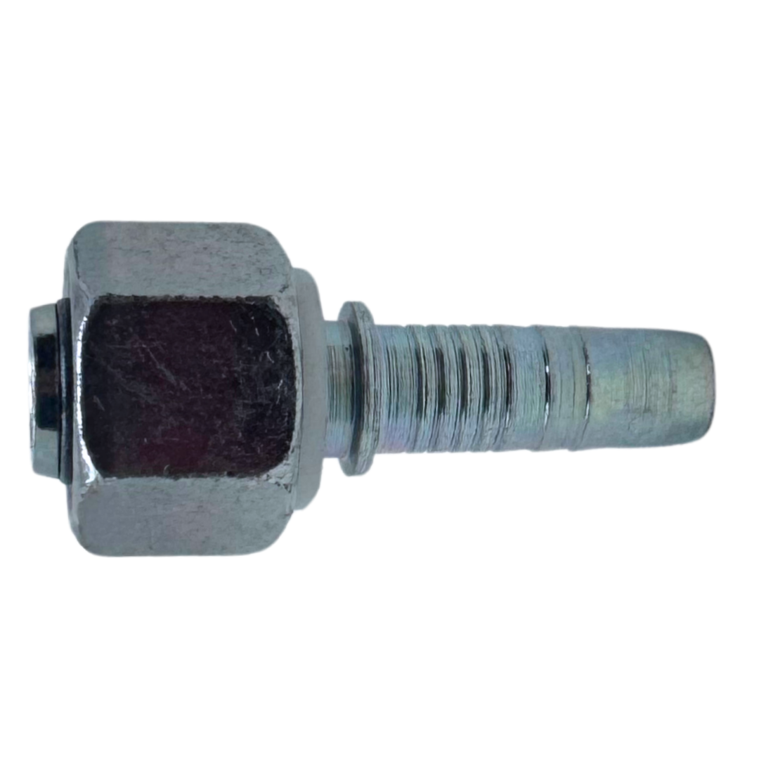 A-0618-FMOL : Alfagomma Straight Steel Fitting Insert, 3/8 (-06) Hose x M18x1.5 (-L12) Female Light Duty DIN Tube Swivel