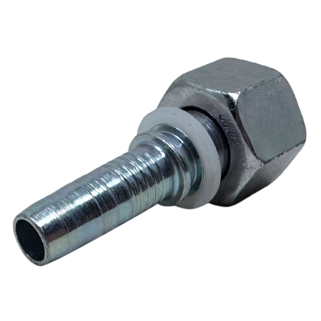 A-0618-FMOL : Alfagomma Straight Steel Fitting Insert, 3/8 (-06) Hose x M18x1.5 (-L12) Female Light Duty DIN Tube Swivel