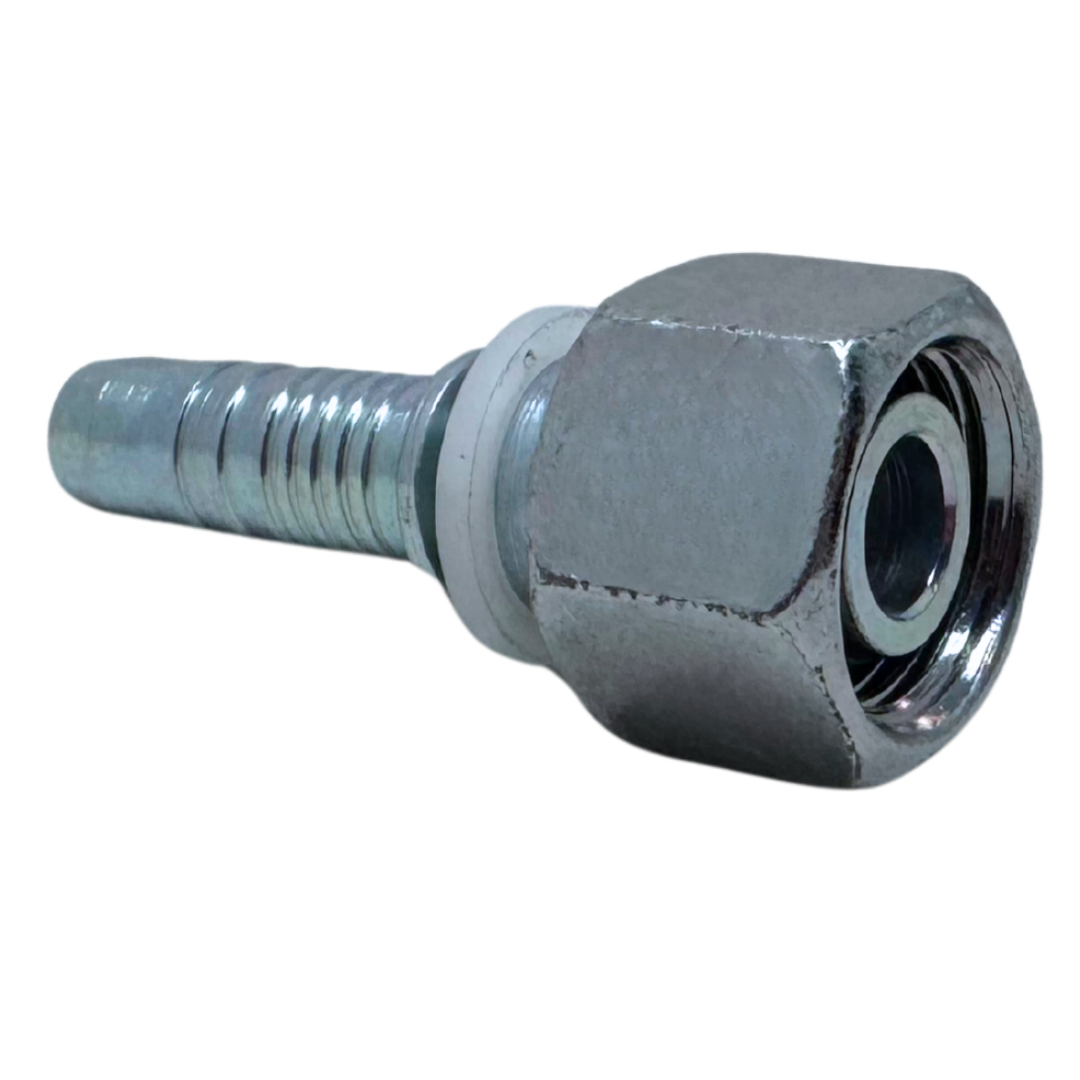 A-0618-FMOL : Alfagomma Straight Steel Fitting Insert, 3/8 (-06) Hose x M18x1.5 (-L12) Female Light Duty DIN Tube Swivel