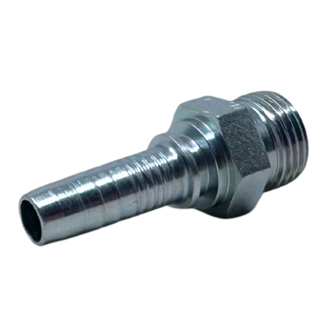 A-0618-MMSL : Alfagomma Straight Steel Fitting Insert, 3/8 (-06) Hose x M18x1.5 (-L12) Male Light Duty DIN Tube