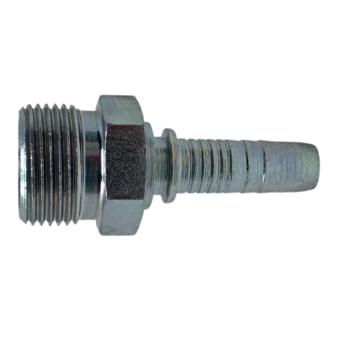 A-0622-MMSH : Alfagomma Straight Steel Fitting Insert, 3/8 (-06) Hose x M22x1.5 (-S14) Male Heavy Duty DIN Tube