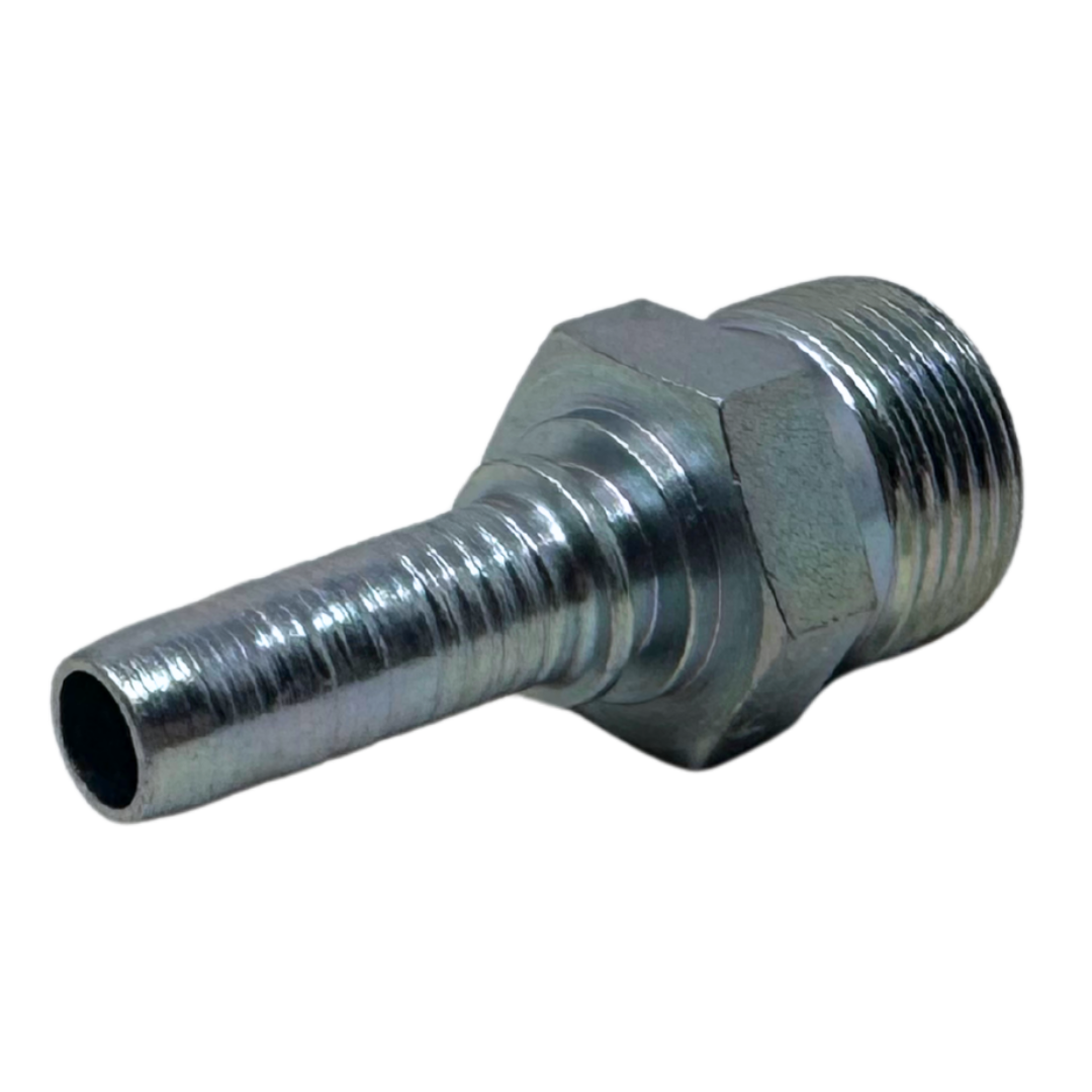 A-0622-MMSH : Alfagomma Straight Steel Fitting Insert, 3/8 (-06) Hose x M22x1.5 (-S14) Male Heavy Duty DIN Tube