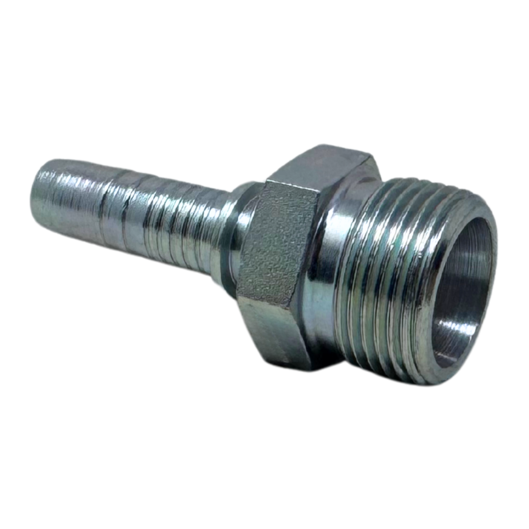 A-0622-MMSH : Alfagomma Straight Steel Fitting Insert, 3/8 (-06) Hose x M22x1.5 (-S14) Male Heavy Duty DIN Tube