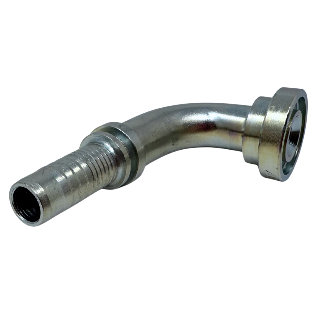 A-0808-C619 : Alfagomma 90-Degree Steel Fitting Insert, 1/2 (-08) Hose x 1/2 (-08) Code 61 Flange, 5000psi