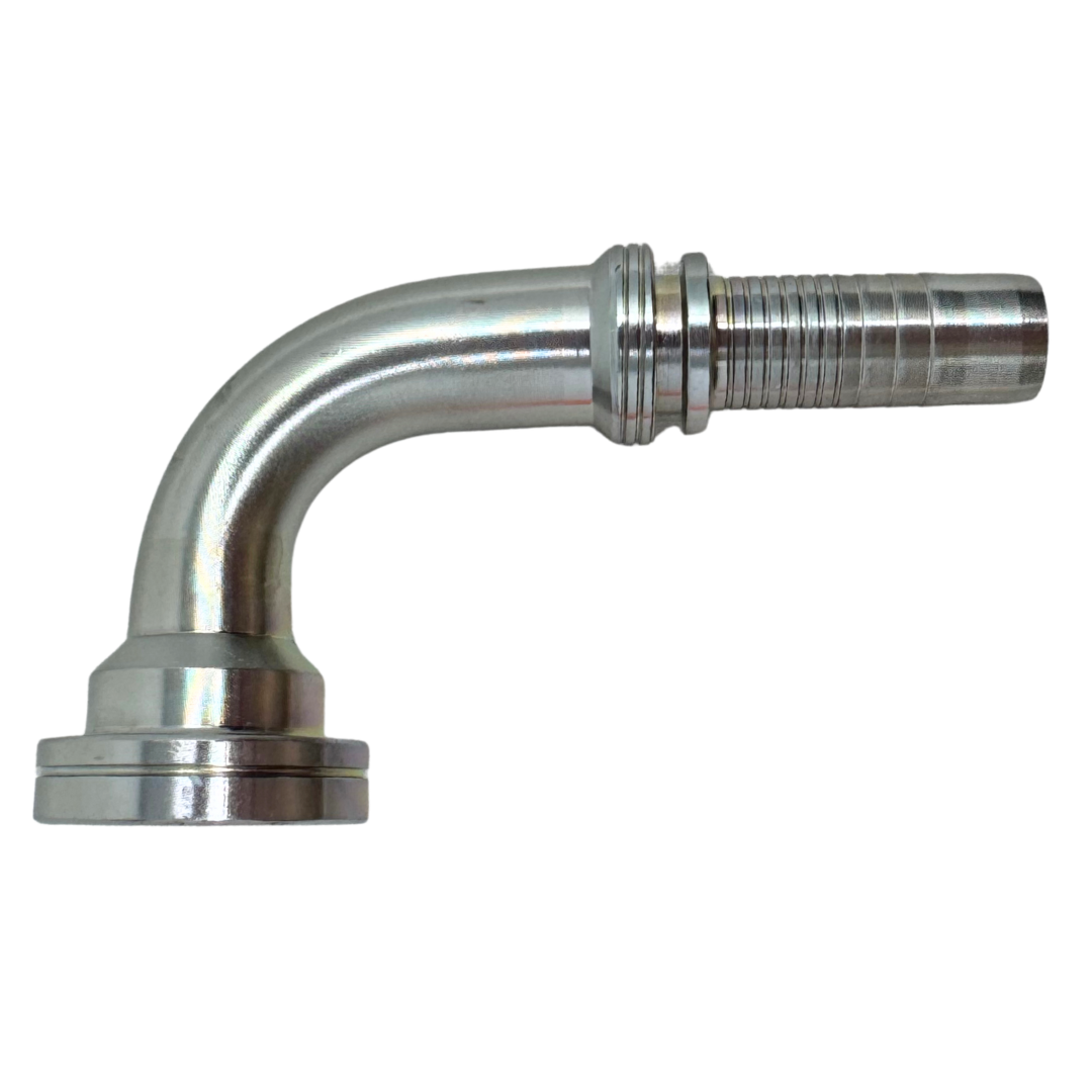 A-0808-C629 : Alfagomma 90-Degree Steel Fitting Insert, 1/2 (-08) Hose x 1/2 (-08) Code 62 Flange, 6000psi