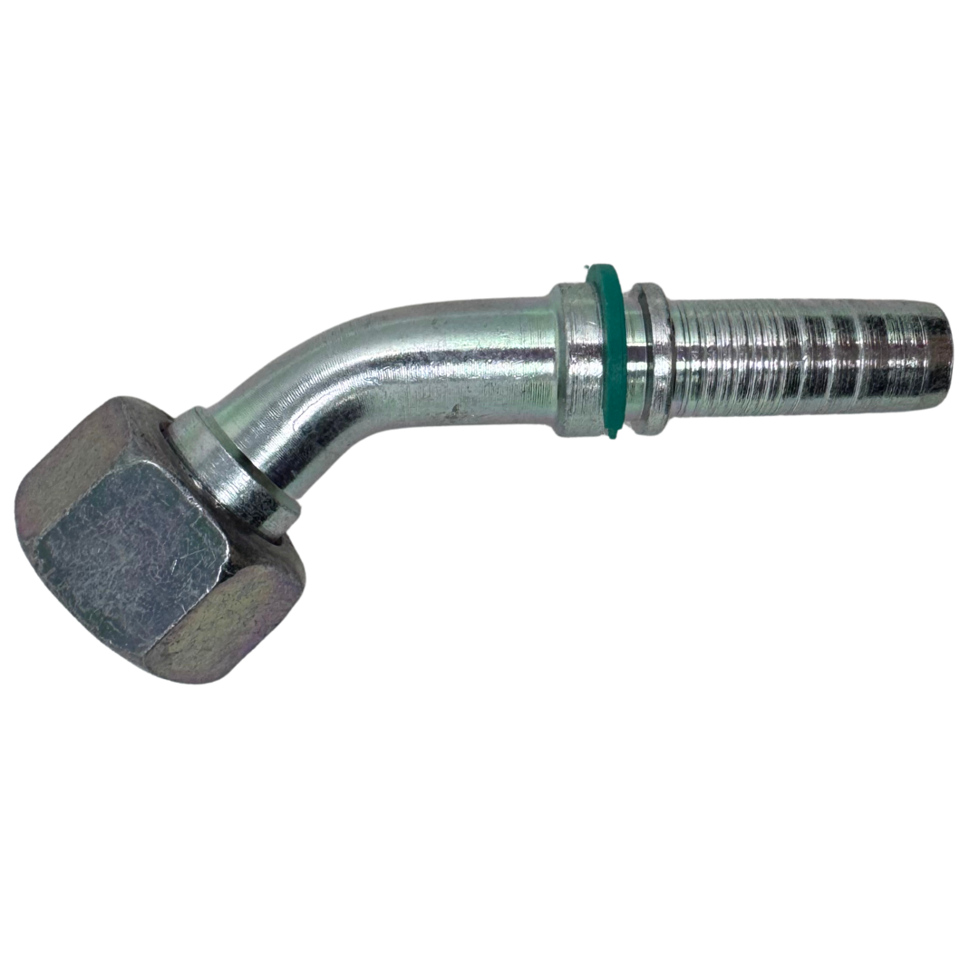 A-0808-FBO4 : Alfagomma 45-Degree Steel Fitting Insert, 1/2 (-08) Hose x 1/2-14 (-08) Female BSP Swivel