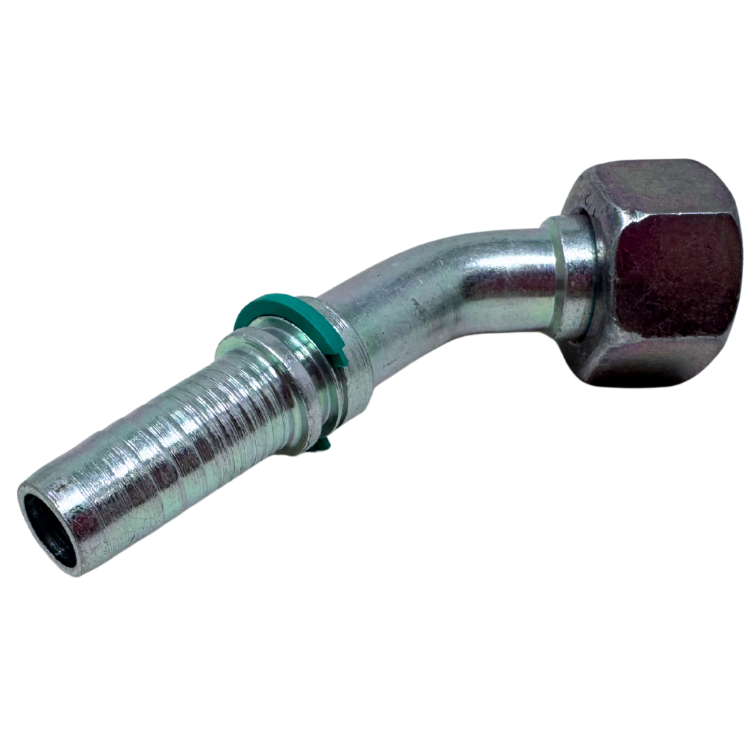 A-0808-FBO4 : Alfagomma 45-Degree Steel Fitting Insert, 1/2 (-08) Hose x 1/2-14 (-08) Female BSP Swivel