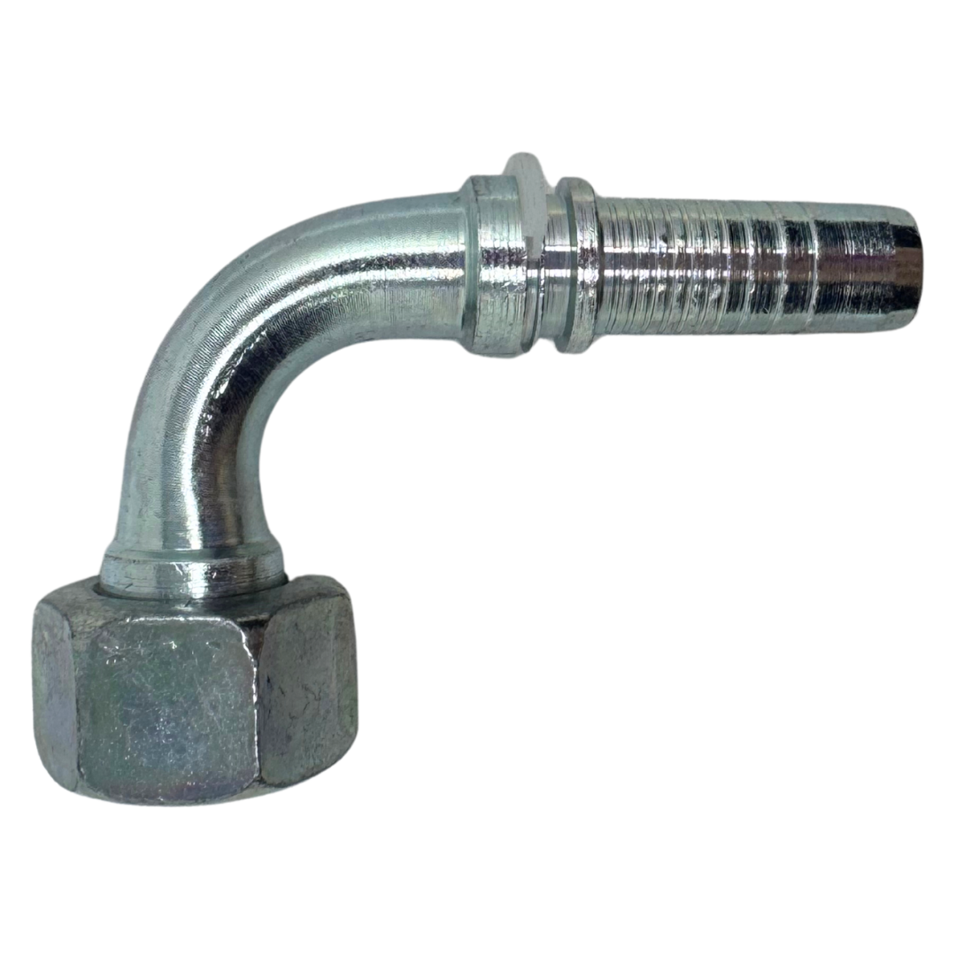 A-0808-FBO9 : Alfagomma 90-Degree Steel Fitting Insert, 1/2 (-08) Hose x 1/2-14 (-08) Female BSP Swivel