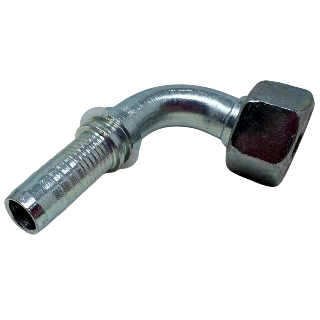 A-0808-FBO9 : Alfagomma 90-Degree Steel Fitting Insert, 1/2 (-08) Hose x 1/2-14 (-08) Female BSP Swivel