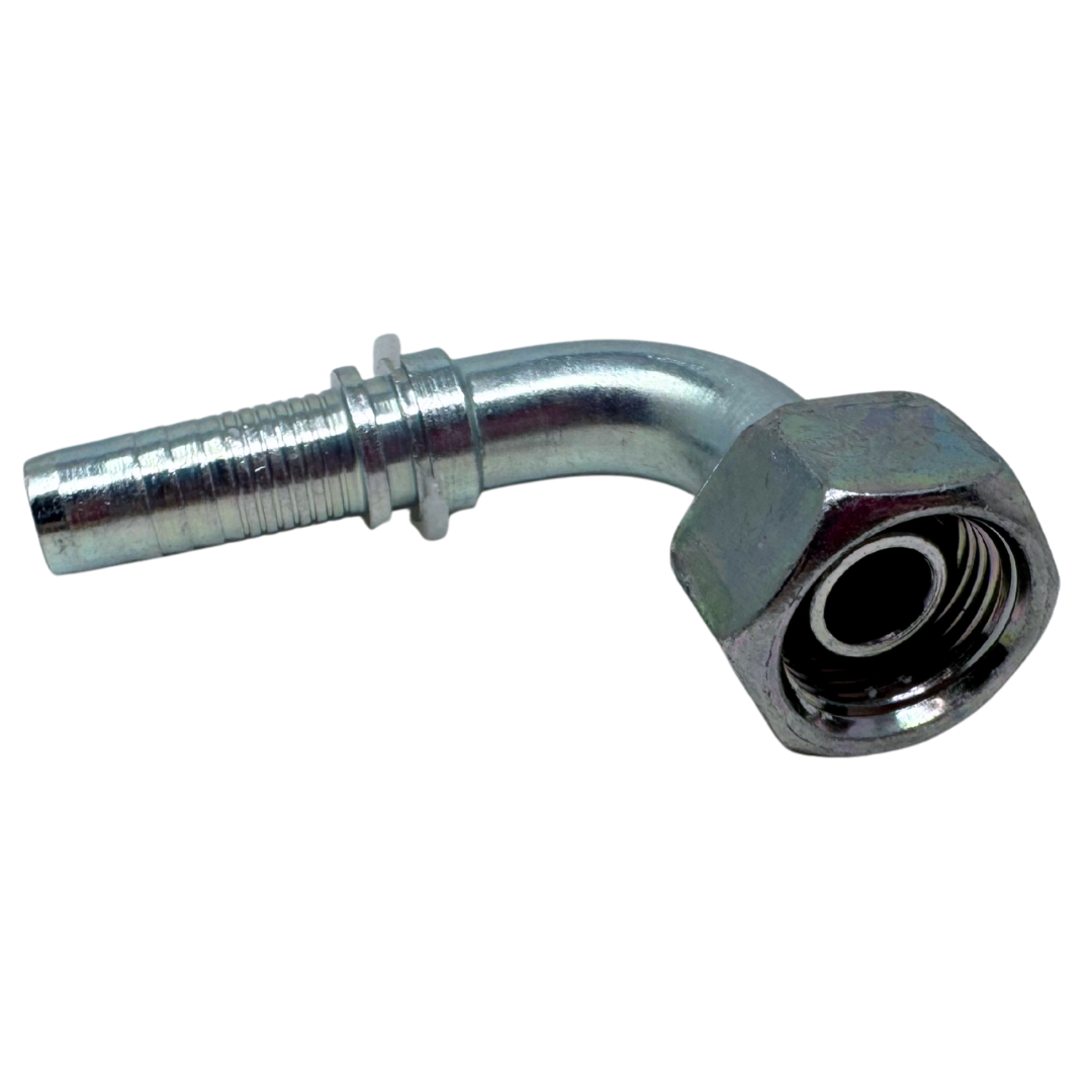A-0808-FBO9 : Alfagomma 90-Degree Steel Fitting Insert, 1/2 (-08) Hose x 1/2-14 (-08) Female BSP Swivel