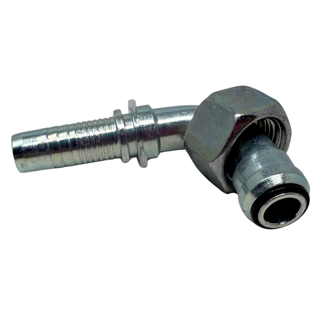 A-0808-FBO9 : Alfagomma 90-Degree Steel Fitting Insert, 1/2 (-08) Hose x 1/2-14 (-08) Female BSP Swivel