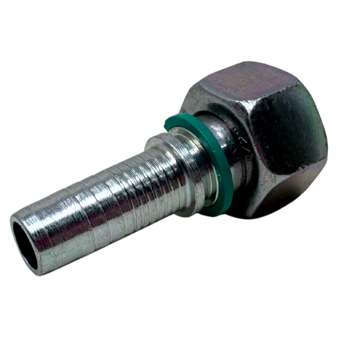 A-0808-FBPO : Alfagomma Straight Steel Fitting Insert, 1/2 (-08) Hose x 1/2-14 (-08) Female BSP Swivel