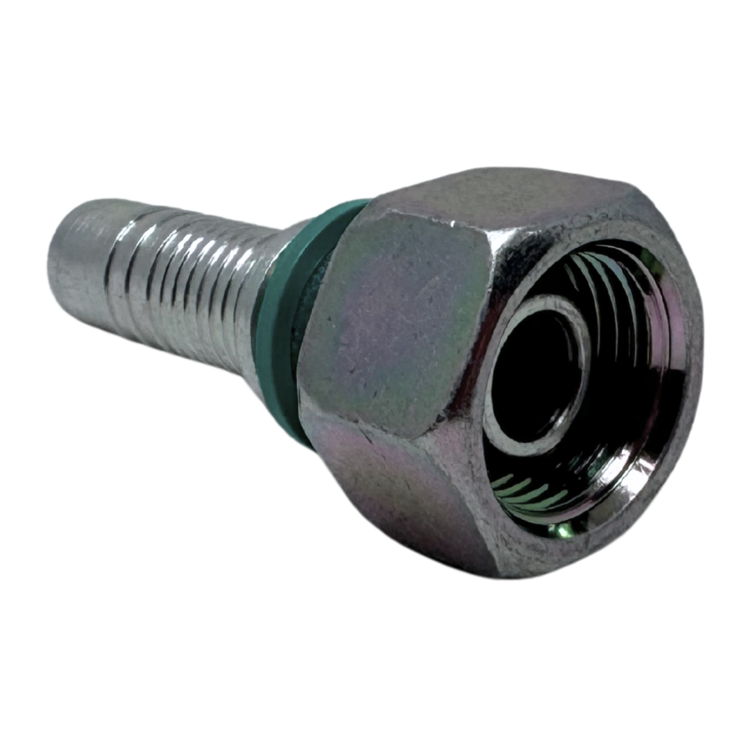 A-0808-FBPO : Alfagomma Straight Steel Fitting Insert, 1/2 (-08) Hose x 1/2-14 (-08) Female BSP Swivel
