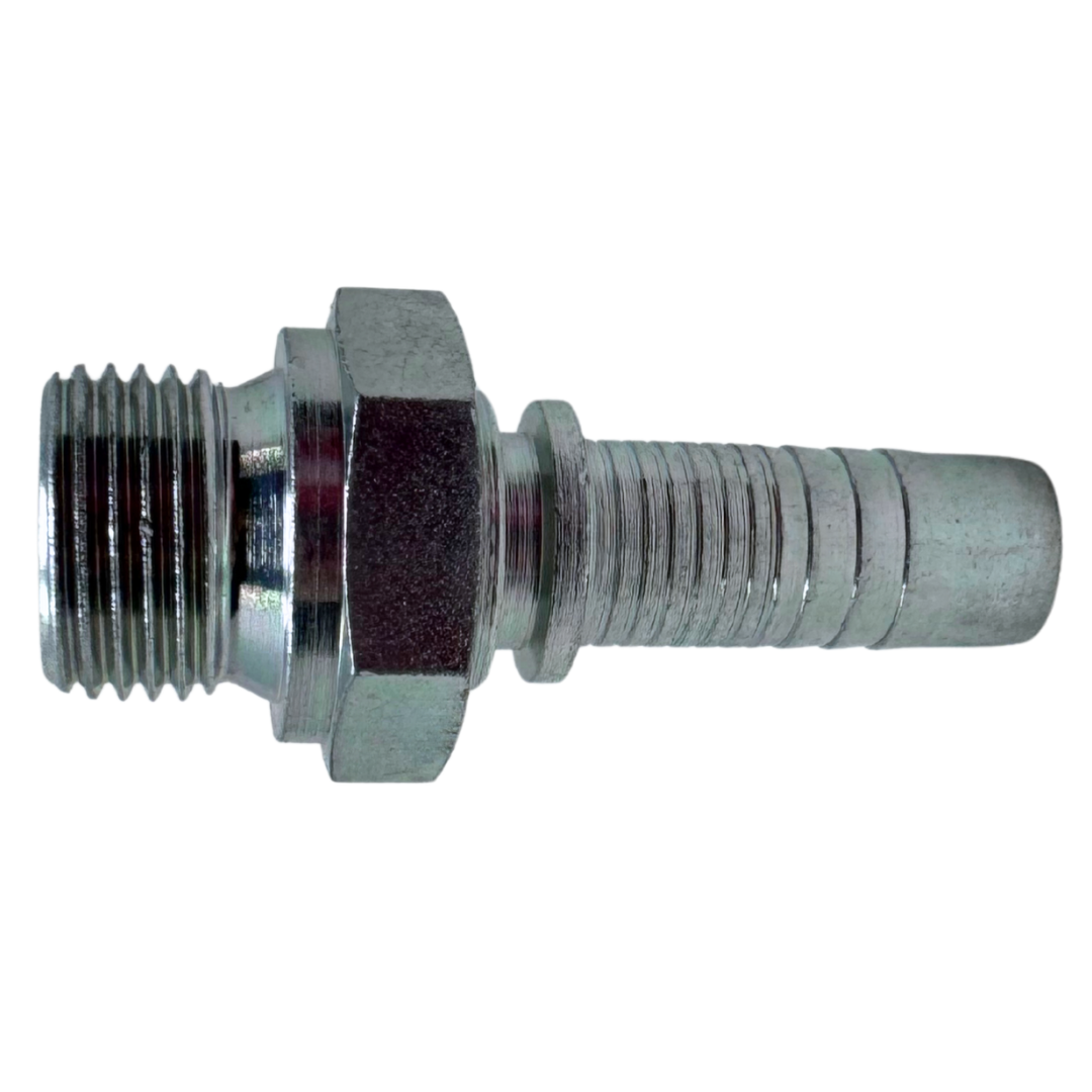 A-0808-MBPP : Alfagomma Straight Steel Fitting Insert, 1/2 (-08) Hose x 1/2-14 (-08) Male BSPP