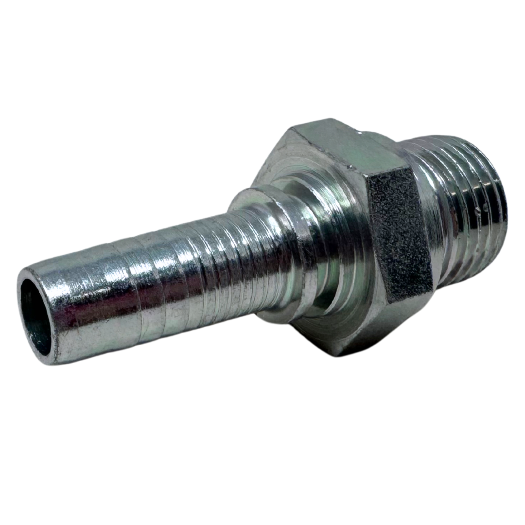 A-0808-MBPP : Alfagomma Straight Steel Fitting Insert, 1/2 (-08) Hose x 1/2-14 (-08) Male BSPP